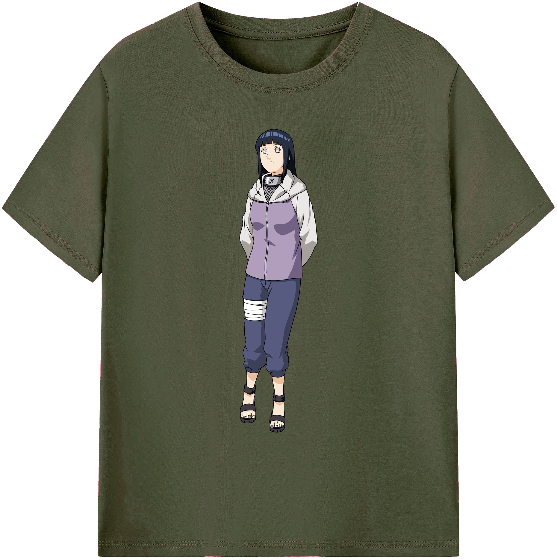 （画像用） NARUTO -ナルト- 日向ヒナタ Hyūga Hinata 綿100％ メンズ半袖Tシャツ｜肌触りやわらか＆通気性